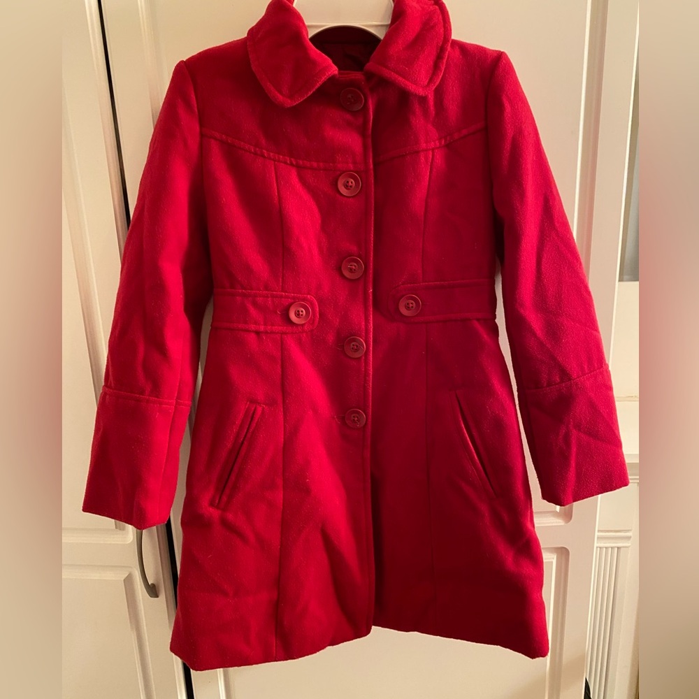George Kids Red Pea Coat